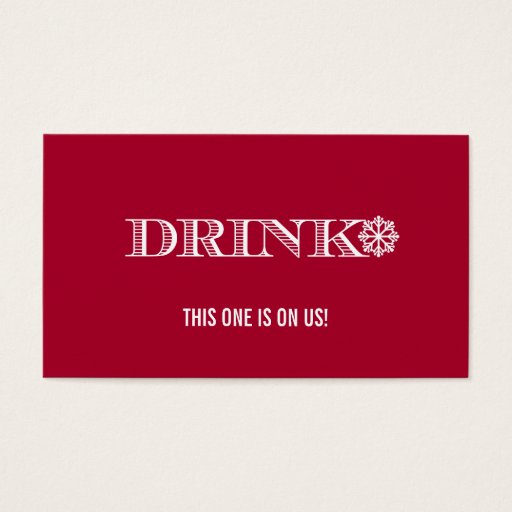 Customizable Cute Snowflake Red Wedding Drink Ticket Business Card