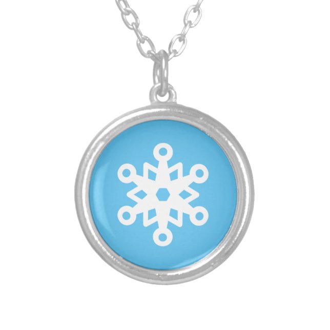 Cute Snowflake Silver Plated Necklace (Front)
