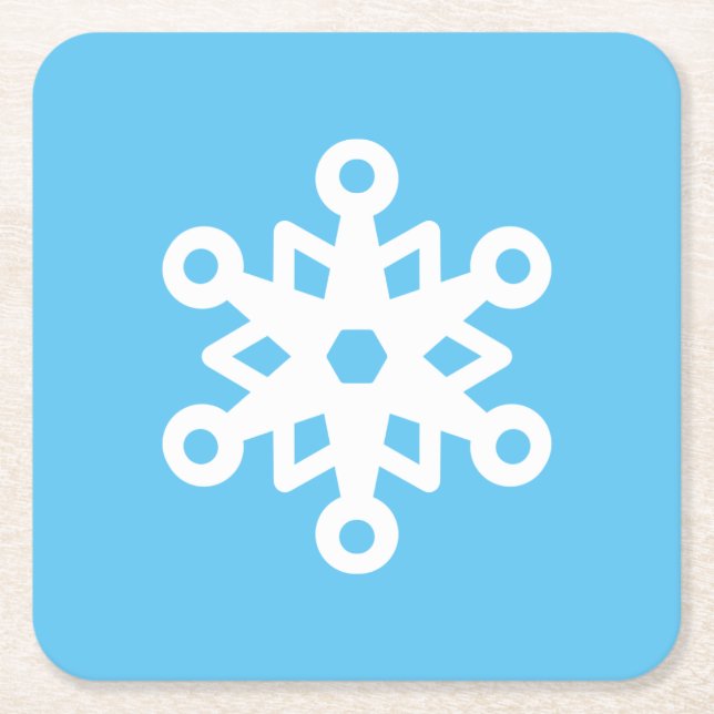 Cute Snowflake Square Paper Coaster (Front)