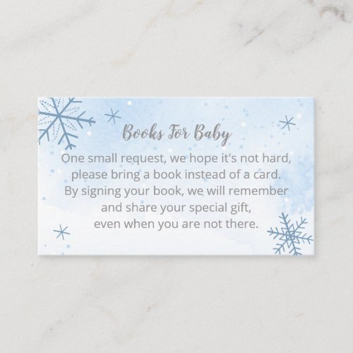  Cute Snowflakes Baby Shower Books For Baby  Enclo Enclosure Card