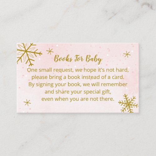  Cute Snowflakes Baby Shower Books For Baby Enclos Enclosure Card