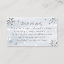 Cute Snowflakes Baby Shower Books For Baby Enclosure Card
