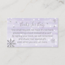 Cute Snowflakes Baby Shower Books For Baby Enclosure Card
