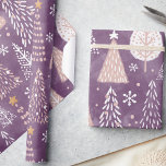 Cute Snowflakes & Christmas Tree, Purple & Peach Wrapping Paper<br><div class="desc">Cute Snowflakes & Christmas Tree, Purple & Peach Wrapping Paper Step into a winter wonderland with our Cute Snowflakes & Christmas Tree, Purple & Peach Christmas Trees Wrapping Paper, part of the exclusive Whimsical Christmas Collection. Adorned with delightful doodle illustrations in a serene palette of purple, soft peach, and crisp...</div>