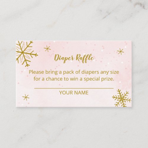  Cute Snowflakes Winter Baby Shower Diaper Raffle  Enclosure Card