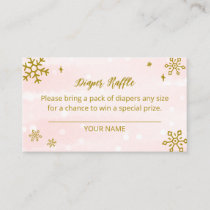 Cute Snowflakes Winter Baby Shower Diaper Raffle Enclosure Card