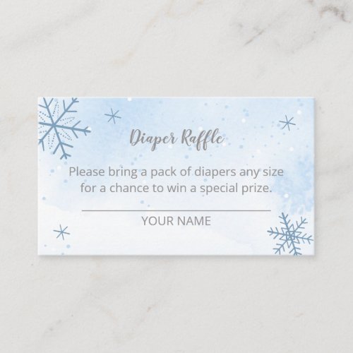  Cute Snowflakes Winter Baby Shower Diaper Raffle  Enclosure Card