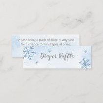 Cute Snowflakes Winter Baby Shower Diaper Raffle  Mini Business Card