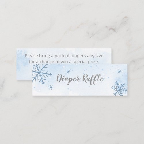 Cute Snowflakes Winter Baby Shower Diaper Raffle  Mini Business Card