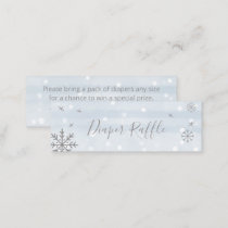 Cute Snowflakes Winter Baby Shower Diaper Raffle Mini Business Card