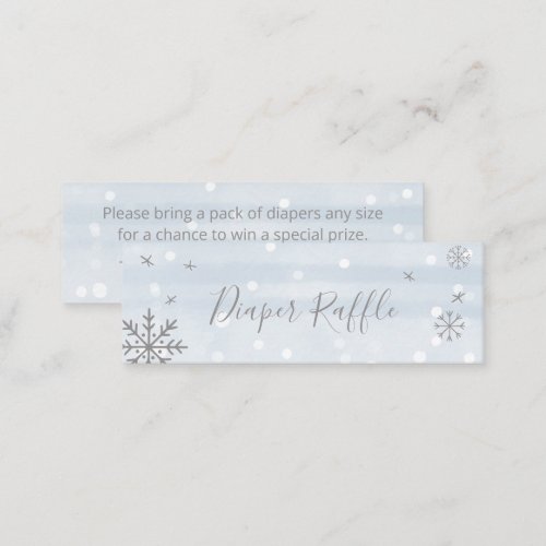 Cute Snowflakes Winter Baby Shower Diaper Raffle Mini Business Card