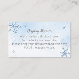 Cute Snowflakes Winter Baby Shower Display Shower Enclosure Card
