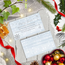 Cute Snowflakes Winter Baby Shower Display Shower  Enclosure Card