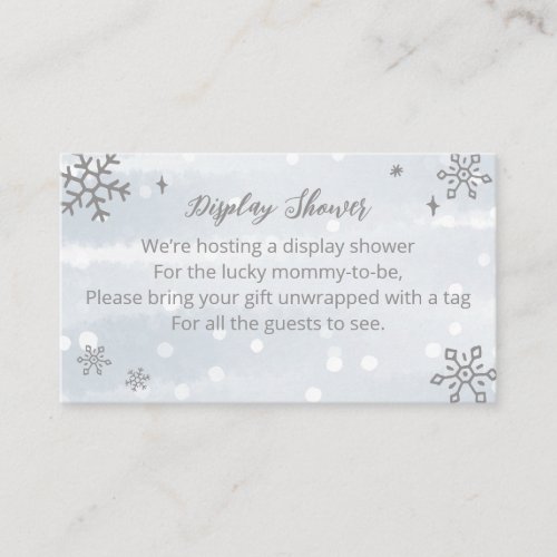 Cute Snowflakes Winter Baby Shower Display Shower Enclosure Card