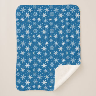 Cute snowflakes with dots blanket blue