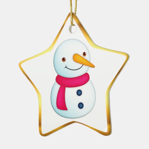 Cute Snowman 2 Christmas Tree Ornament