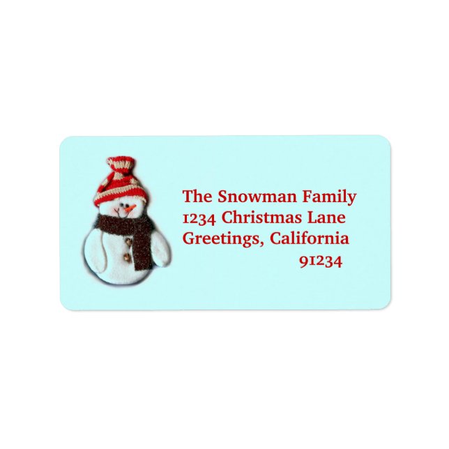 Cute Snowman Address Labels (Front)
