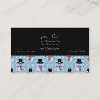 Cute Snowman and Snowflakes Pattern Business Card