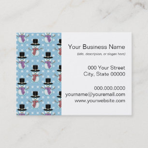 Cute Snowman and Snowflakes Pattern Business Card