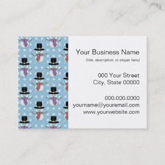 Cute Snowman and Snowflakes Pattern Business Card