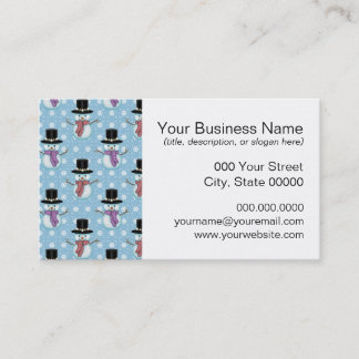 Cute Snowman and Snowflakes Pattern Business Card