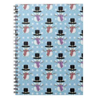 Cute Snowman and Snowflakes Pattern Notebook