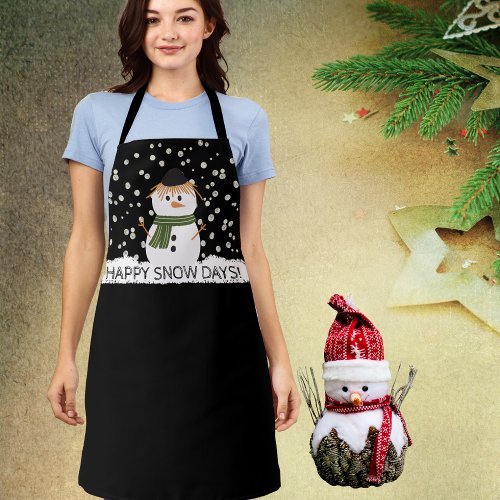 Cute Snowman Apron Christmas Holidays Fun