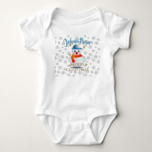 Cute Snowman Baby Bodysuit