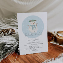 Cute Snowman Baby It's Cold Outside Baby Shower Invitation