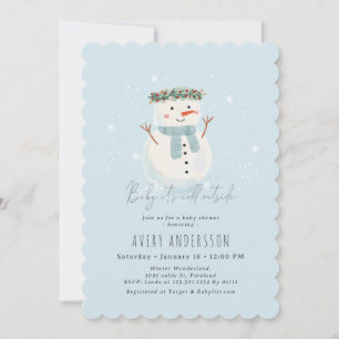 Cute Snowman Baby It's Cold Outside Baby Shower Invitation