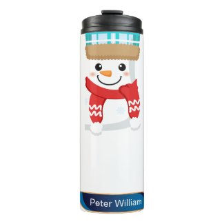 Cute Snowman Celebrating Christmas 