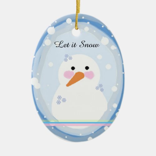 Cute Snowman Ceramic Ornament