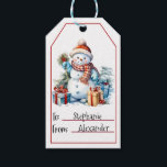 Cute Snowman Christmas (1) Gift Tags<br><div class="desc">Make your presents extra special this holiday season with this cute snowman gift tag! This charming snowman is here to add a touch of magic to your gifts,  making each one a delight to receive. Order yours now!</div>
