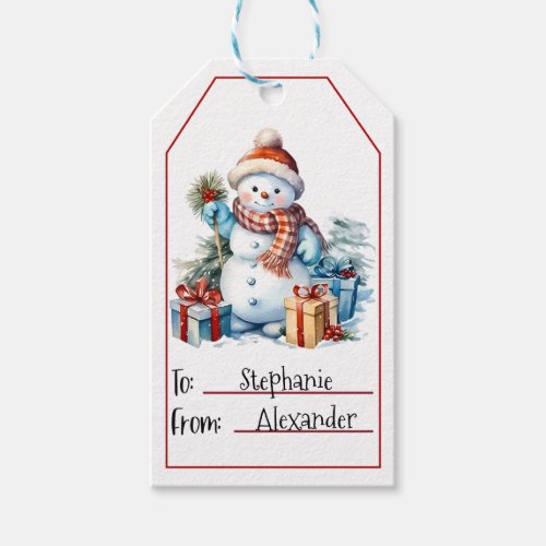 Cute Snowman Christmas 1 Gift Tags