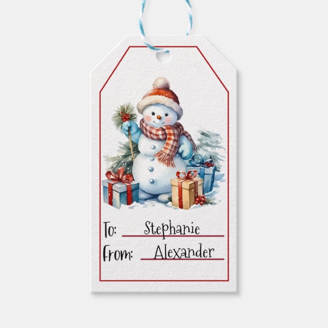 Cute Snowman Christmas (1) Gift Tags (Front)