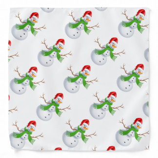 Cute Snowman Christmas Bandana