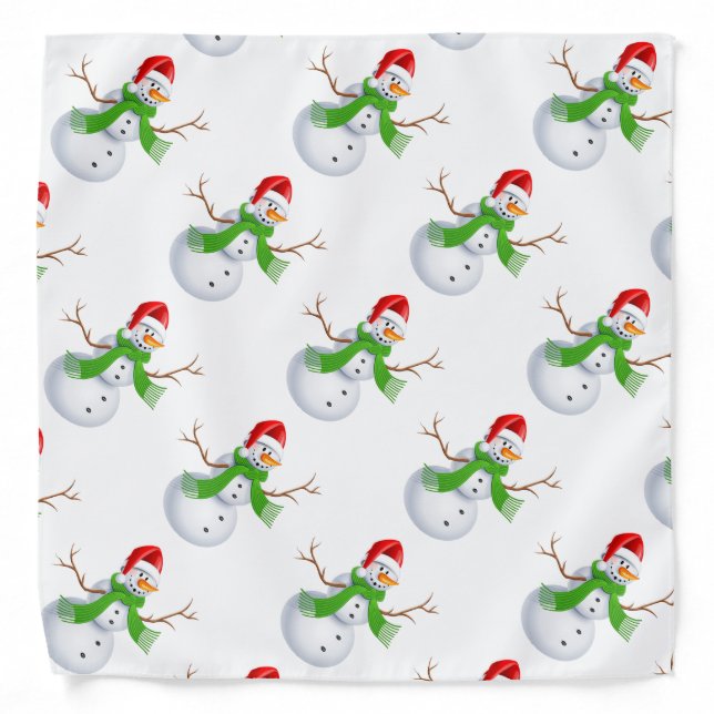 Cute Snowman Christmas Bandana (Front)