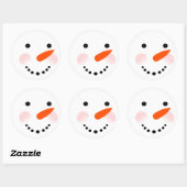 Cute Snowman Christmas Classic Round Sticker | Zazzle