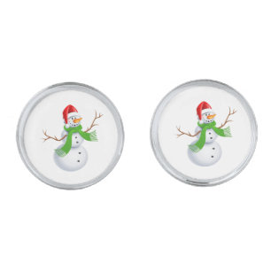 Cute Snowman Christmas Cufflinks