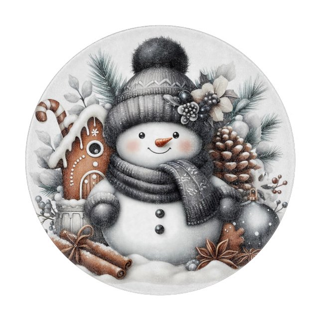 Cute Snowman Christmas  Cutting Board (Front)
