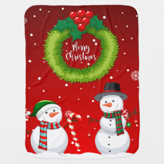Cute Snowman Christmas Fleece Blanket