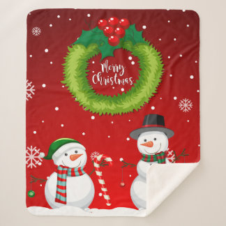 Cute Snowman Christmas Fleece Blanket