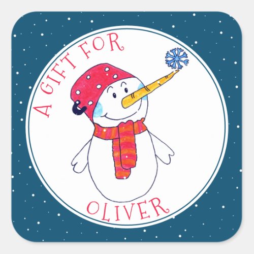 Cute Snowman Christmas Gift Tag for Kids
