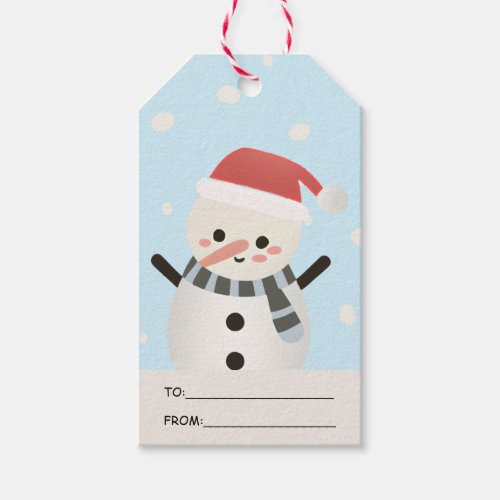 Cute Snowman Christmas Gift Tags