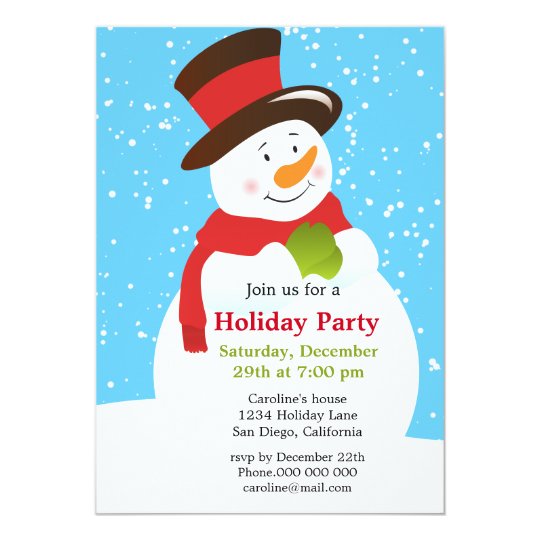 Cute Snowman Christmas Holiday Party Invitation | Zazzle.com