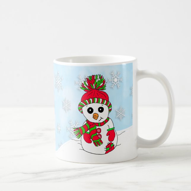 Cute snowman Christmas Holidays Coffee Mug (Right)