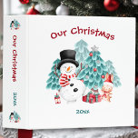 Cute Snowman Christmas Name Photo Album 3 Ring Binder<br><div class="desc">Cute Christmas Photo Album 3 Ring Binder with a cute snowman,  bunny and Christmas tree in a snowy forest. Easily personalize the text. - Kate Eden Art</div>