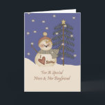 Cute Snowman Christmas Niece & Boyfriend Holiday Card<br><div class="desc">card</div>