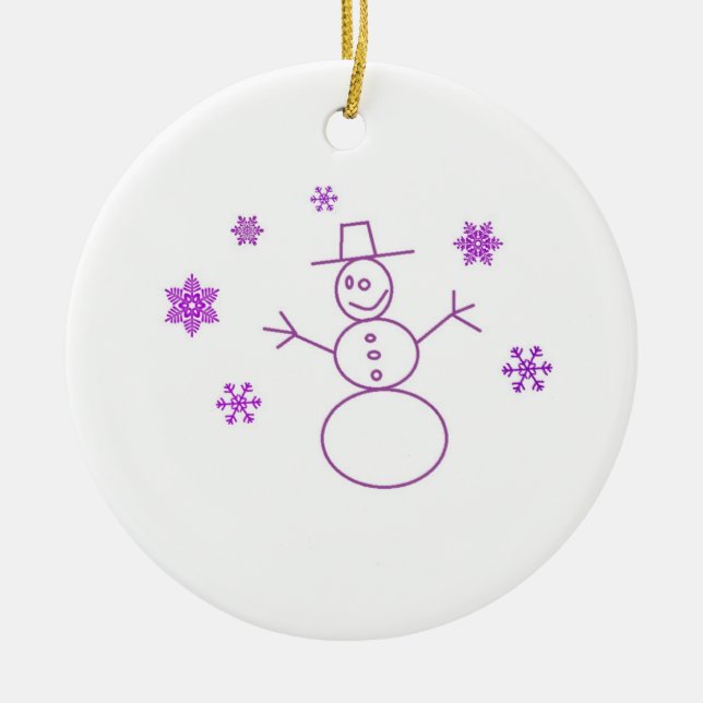 Cute Snowman Christmas Ornament (Front)