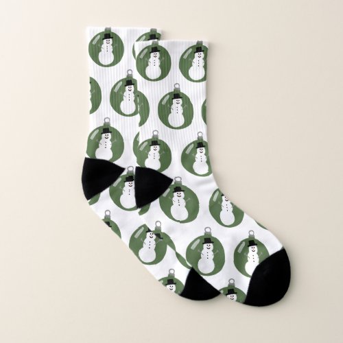 Cute Snowman Christmas Ornaments Xmas Holiday Socks